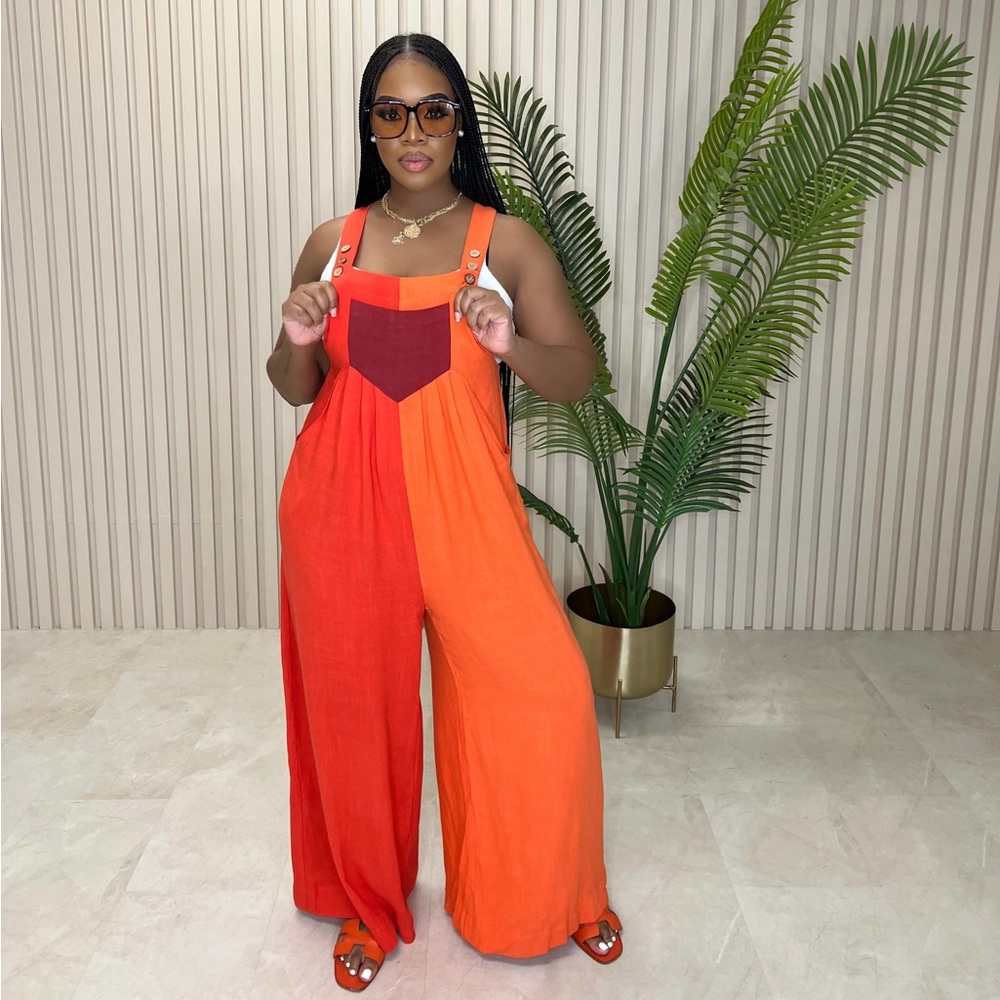Two-Tone Orange Jumpsuit